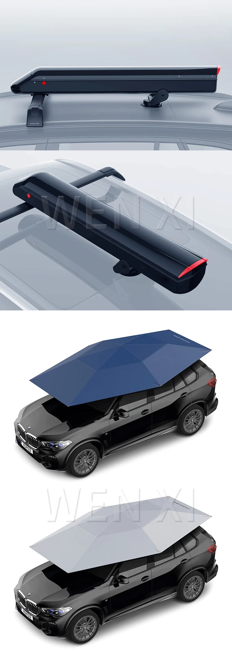 Car Roof Window Sunshade UV Proof Waterproof Automatic Outdoor Parking Car Umbrella Sun Shade With bracket