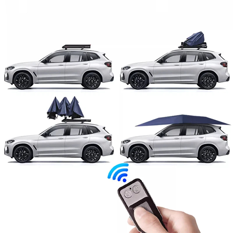 Car Roof Window Sunshade UV Proof Waterproof Automatic Outdoor Parking Car Umbrella Sun Shade With bracket
